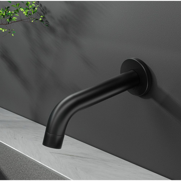 Bathroom Spout Wall Mounted Faucet Basin Sink Laundry Bathtub Black Image 8