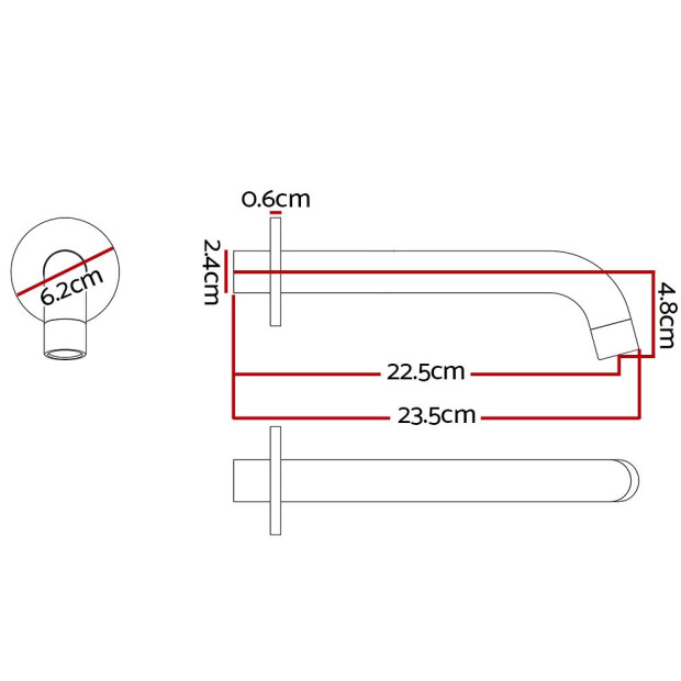 Bathroom Spout Wall Mounted Faucet Basin Sink Laundry Bathtub Chrome Image 2