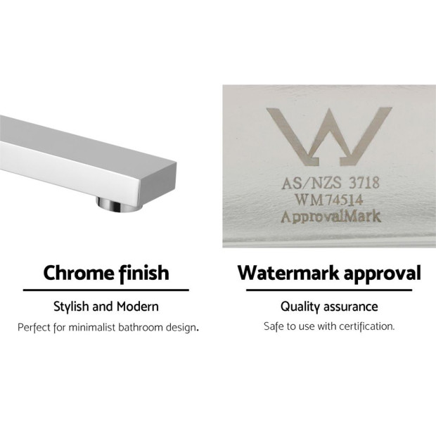 Bathroom Mixer Spout Wall Bath Tap Square Swivel Bathtub Chrome Image 6