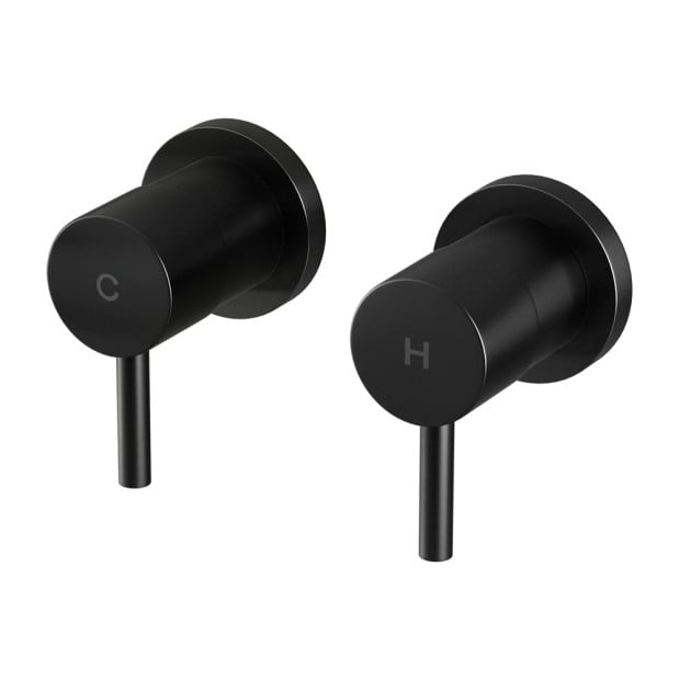 Bathroom Tap Shower Twin Tap Faucet Basin Sink Bath Swivel Black