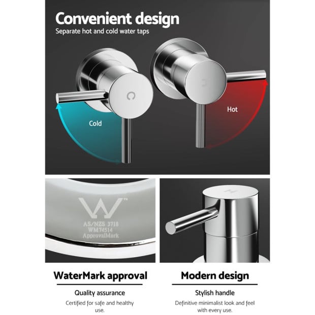 Bathroom Tap Shower Twin Tap Faucet Basin Sink Bath Swivel Chrome Image 7