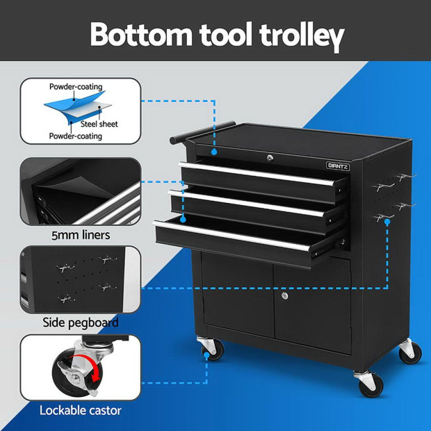 Tool Chest Trolley 12 Drawers Storage Cabinet Toolbox Image 4