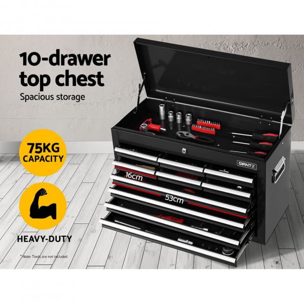 17 Drawers Tool Box Trolley Chest Cabinet Cart Garage Mechanic Black Image 3