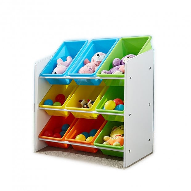 3-tier Kids Toy Organiser 9 Bins Image 2
