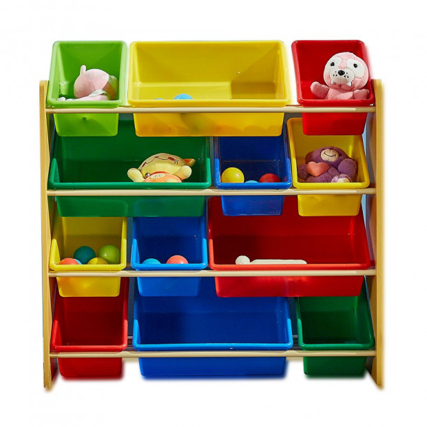 4-tier Kids Toy Organiser 12 Bins Image 2