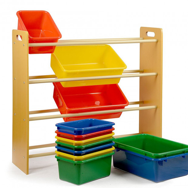 4-tier Kids Toy Organiser 12 Bins Image 4