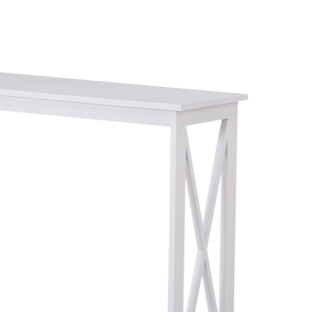 Sarantino Isla X-Frame Console Table in White Image 8