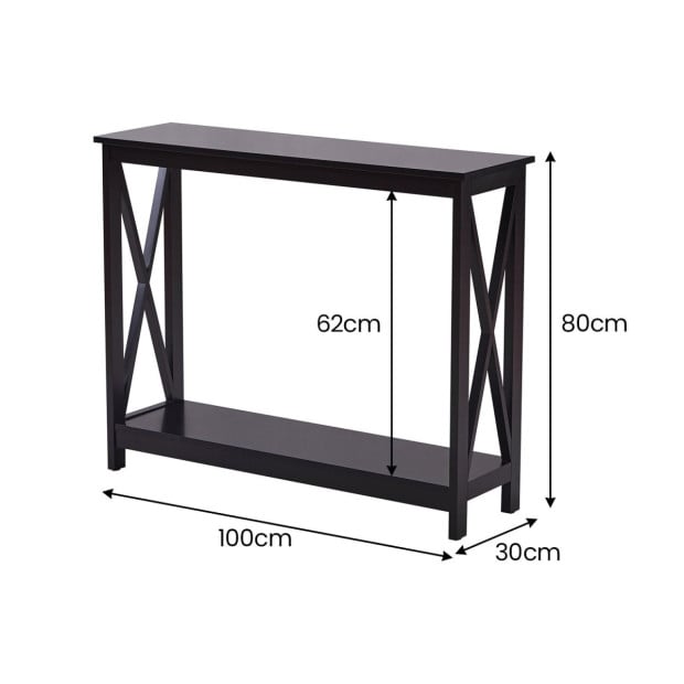 Sarantino Isla X-Frame Console Table - Black Image 4