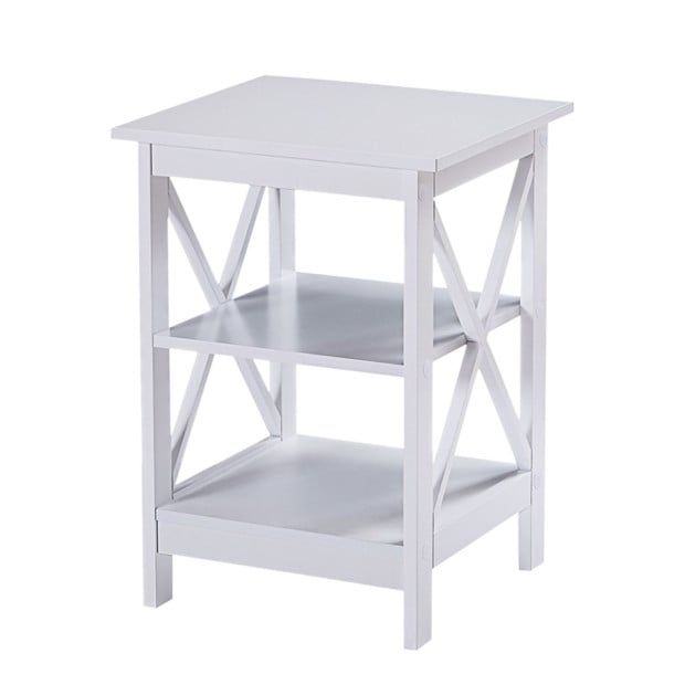 Sarantino Orson 2-Tier Bedside Table - White Image 3