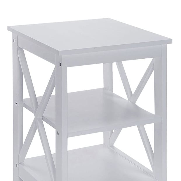 Sarantino Orson 2-Tier Bedside Table - White Image 5