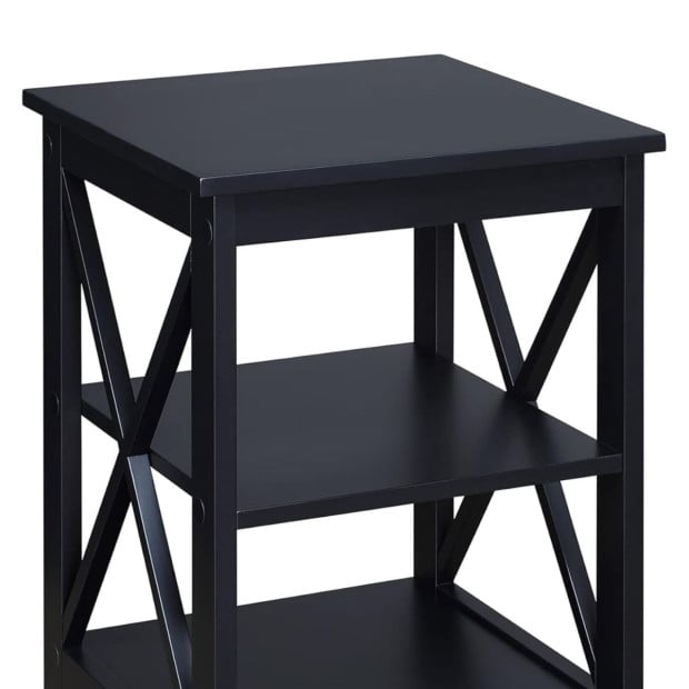 Sarantino Orson 2-Tier Bedside Table - Black Image 5
