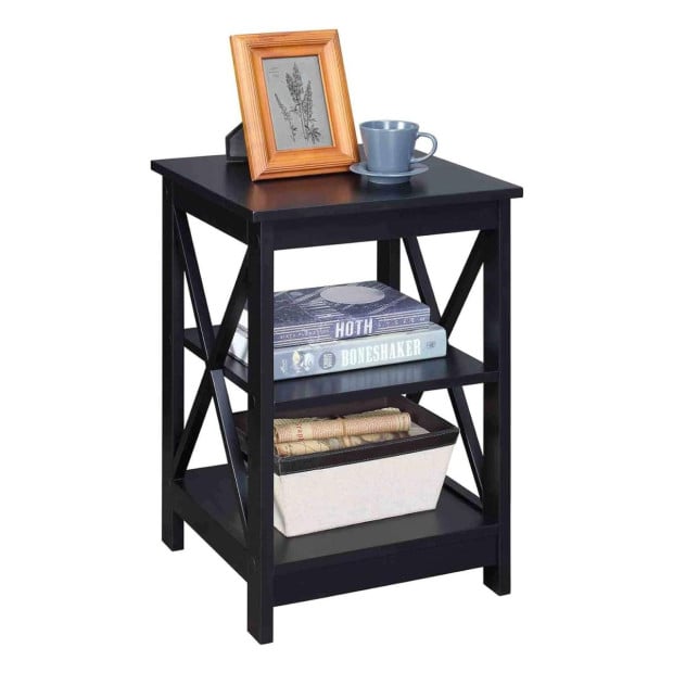 Sarantino Orson 2-Tier Bedside Table - Black Image 6