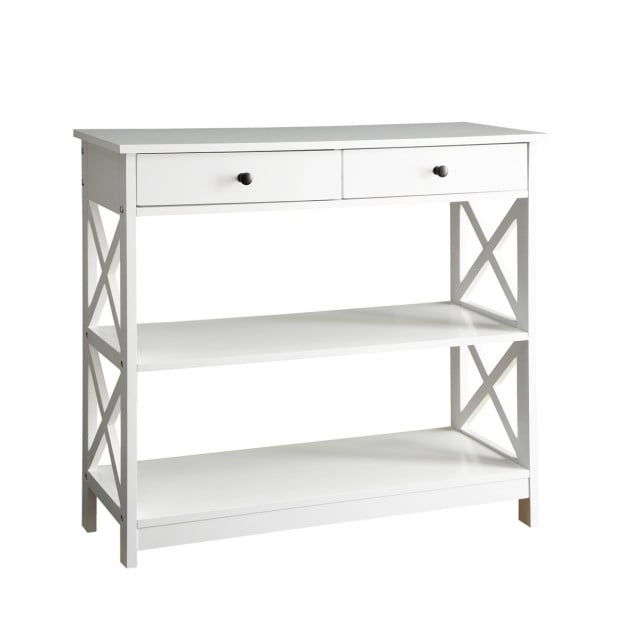Sarantino Eloise Cross Console Table - White Image 2