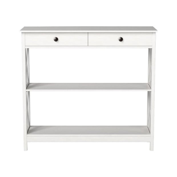 Sarantino Eloise Cross Console Table - White Image 3