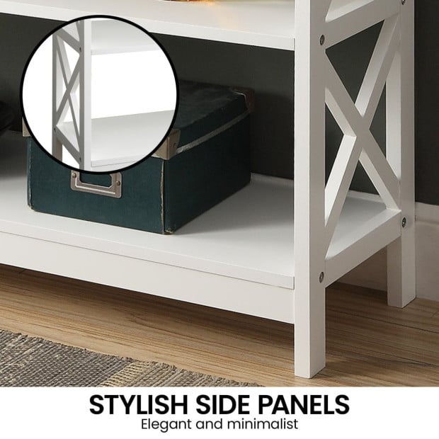 Sarantino Eloise Cross Console Table - White Image 10