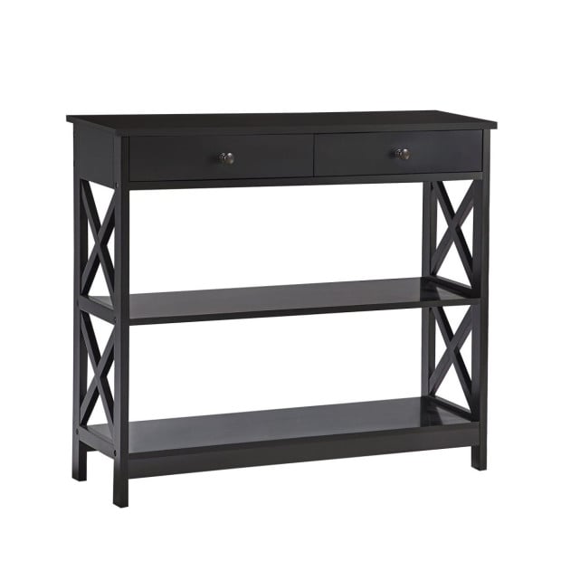 Sarantino Eloise Cross Console Table - Black Image 2