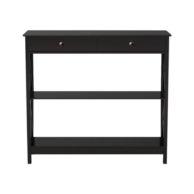 Sarantino Eloise Cross Console Table - Black Image 3