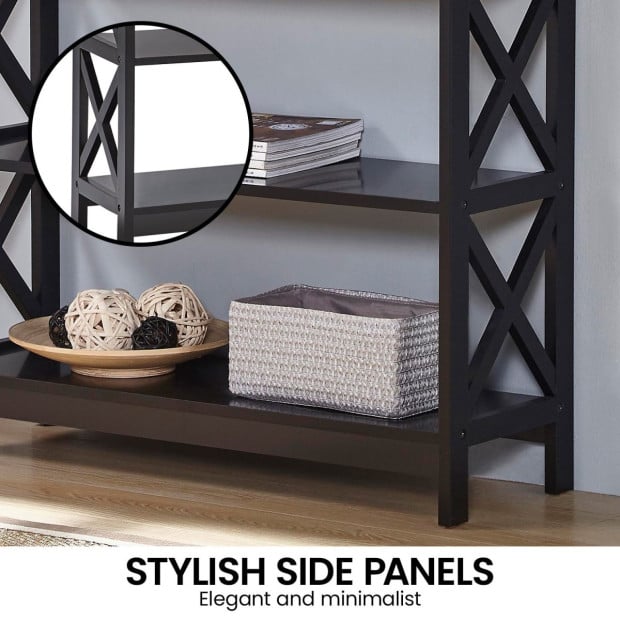 Sarantino Eloise Cross Console Table - Black Image 10