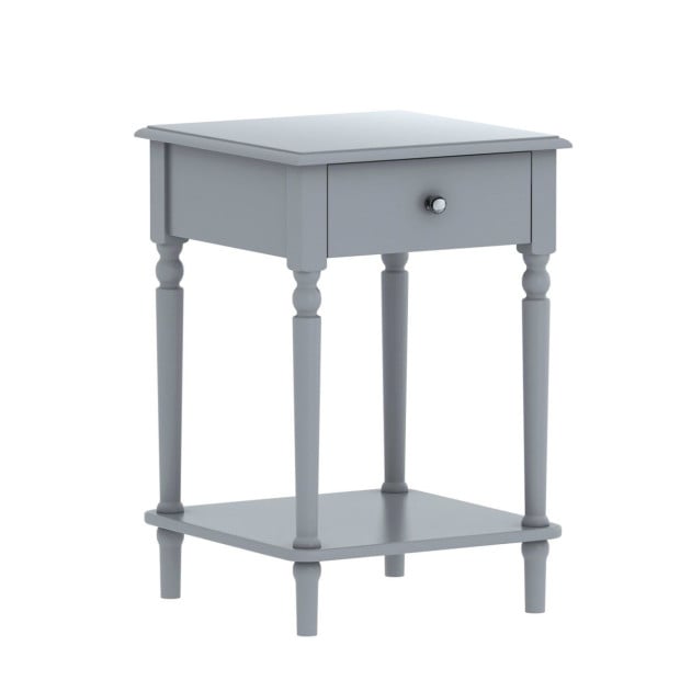 Sarantino Esther Bedside Table with Drawer - Grey Image 2