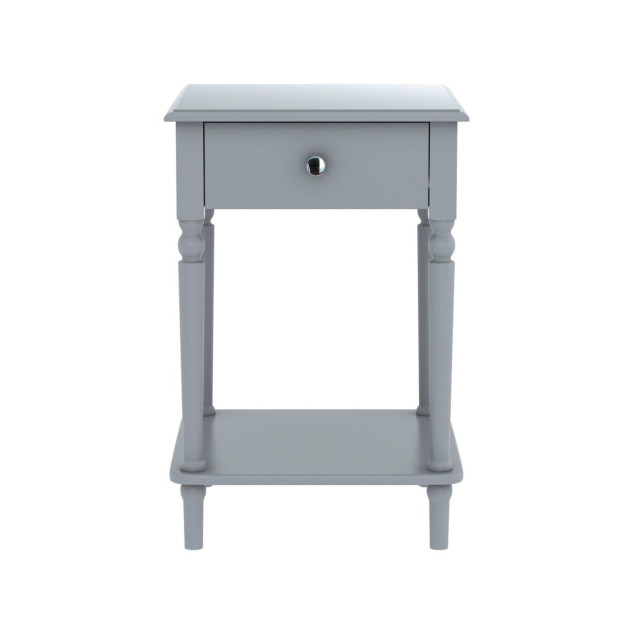 Sarantino Esther Bedside Table with Drawer - Grey Image 3