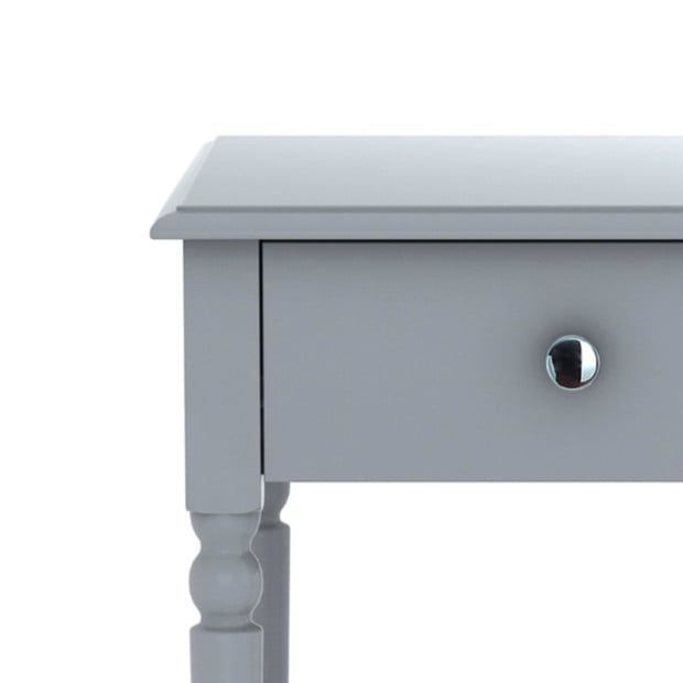 Sarantino Esther Bedside Table with Drawer - Grey Image 5