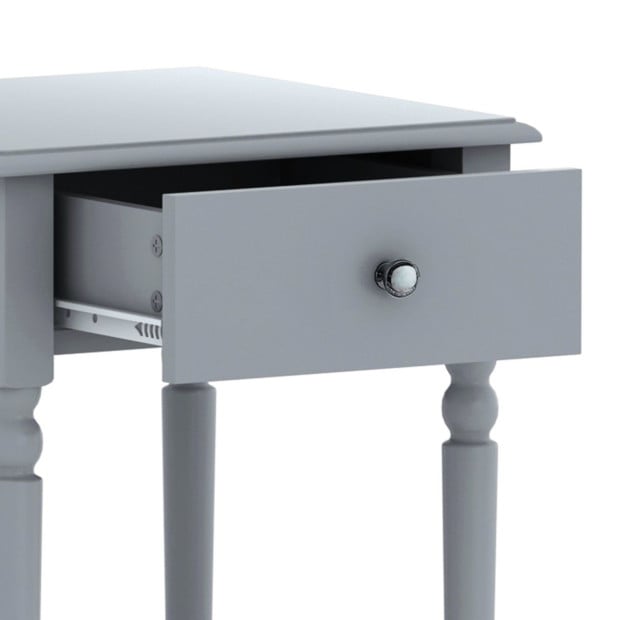 Sarantino Esther Bedside Table with Drawer - Grey Image 6