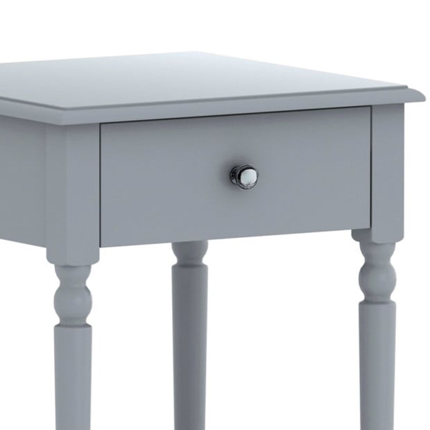 Sarantino Esther Bedside Table with Drawer - Grey Image 7