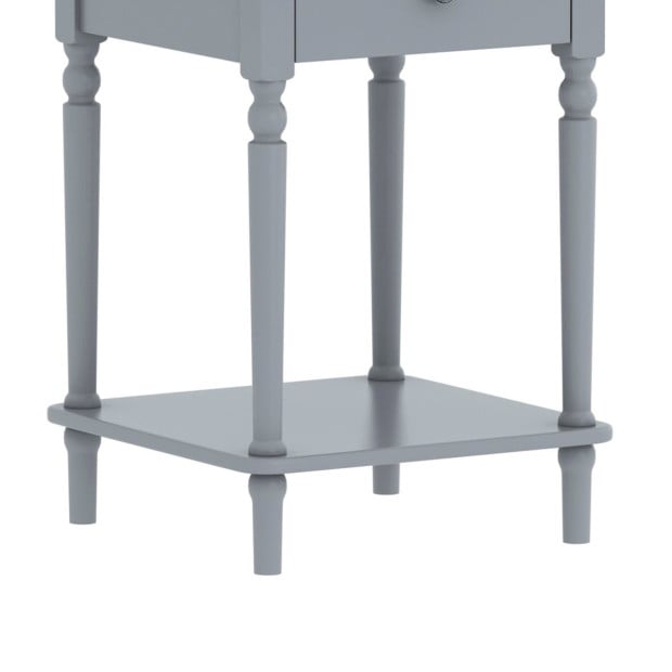 Sarantino Esther Bedside Table with Drawer - Grey Image 8