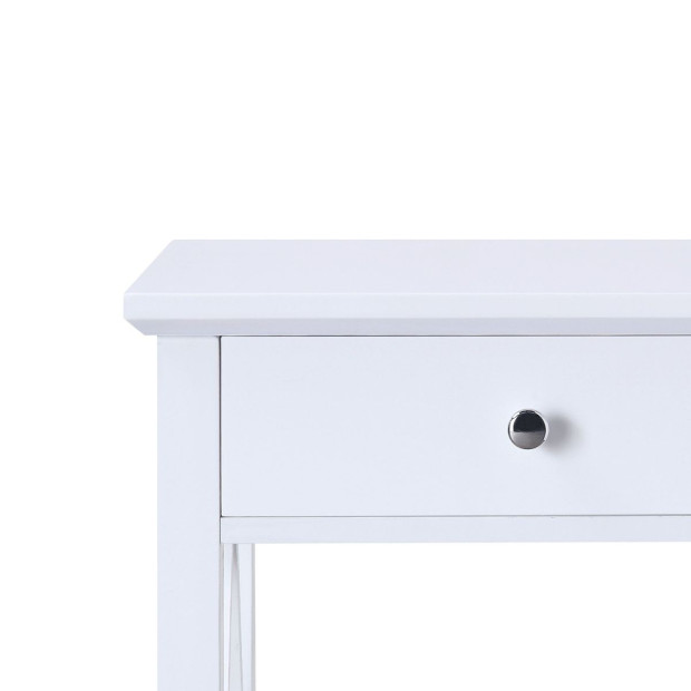 Sarantino Greta Bedside Table with Drawer - White Image 5