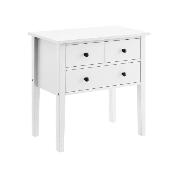 Sarantino Sven Bedside Table Night Stand - White Image 2