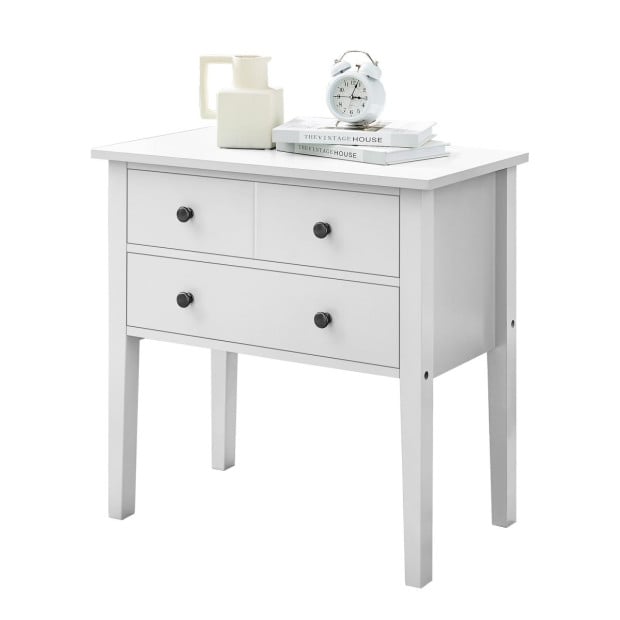 Sarantino Sven Bedside Table Night Stand - White Image 3
