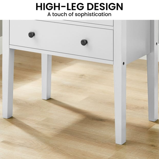 Sarantino Sven Bedside Table Night Stand - White Image 6