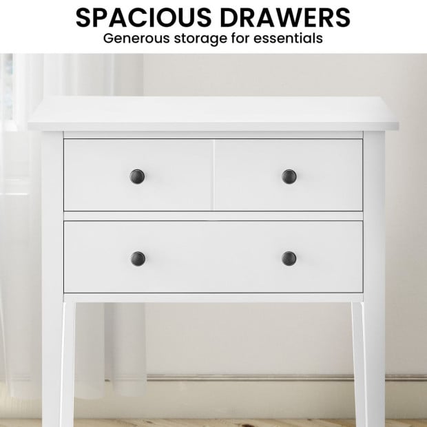 Sarantino Sven Bedside Table Night Stand - White Image 7