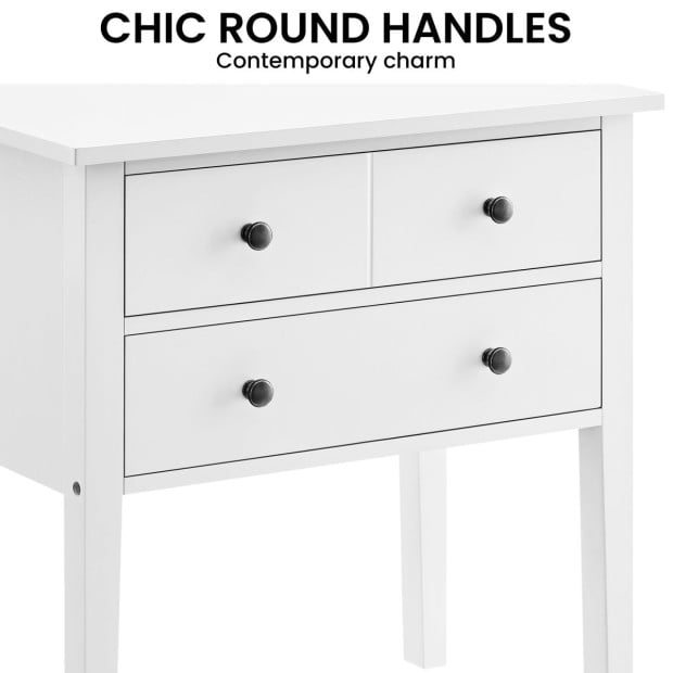 Sarantino Sven Bedside Table Night Stand - White Image 8