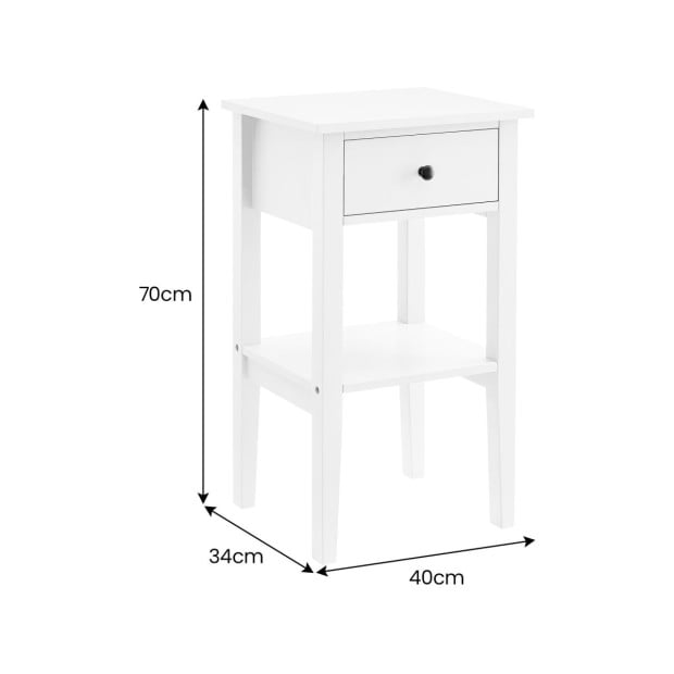Sarantino Rue Bedside Table in White Image 4