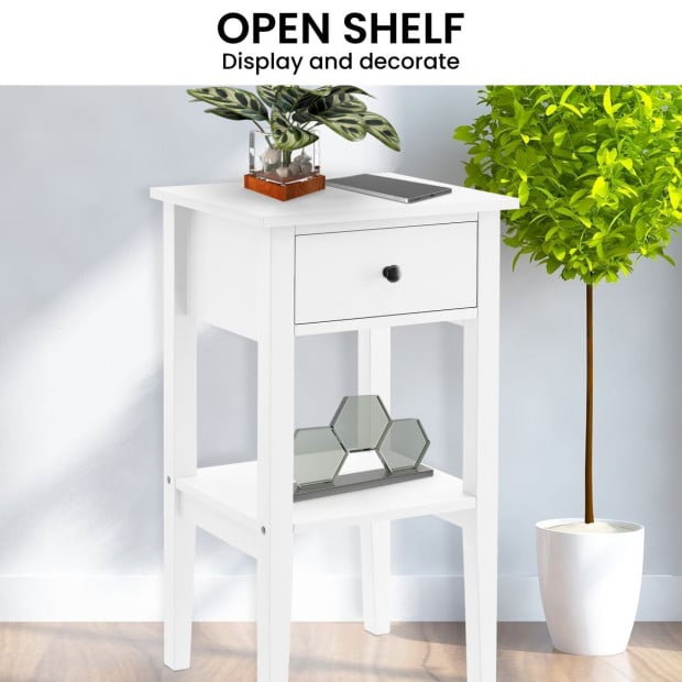 Sarantino Rue Bedside Table in White Image 7