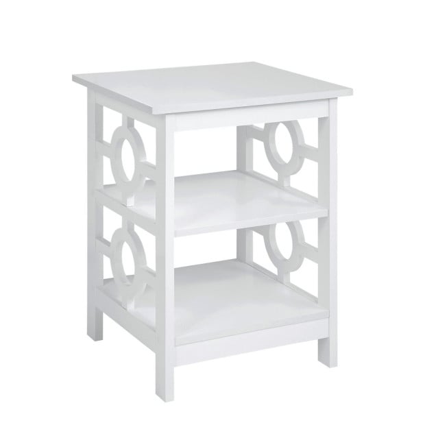 Sarantino Oliver 2-Tier Bedside Table - White Image 2