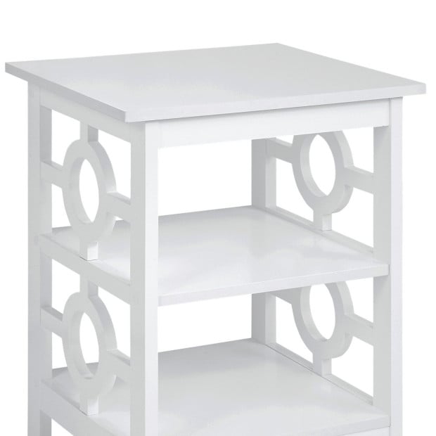 Sarantino Oliver 2-Tier Bedside Table - White Image 5