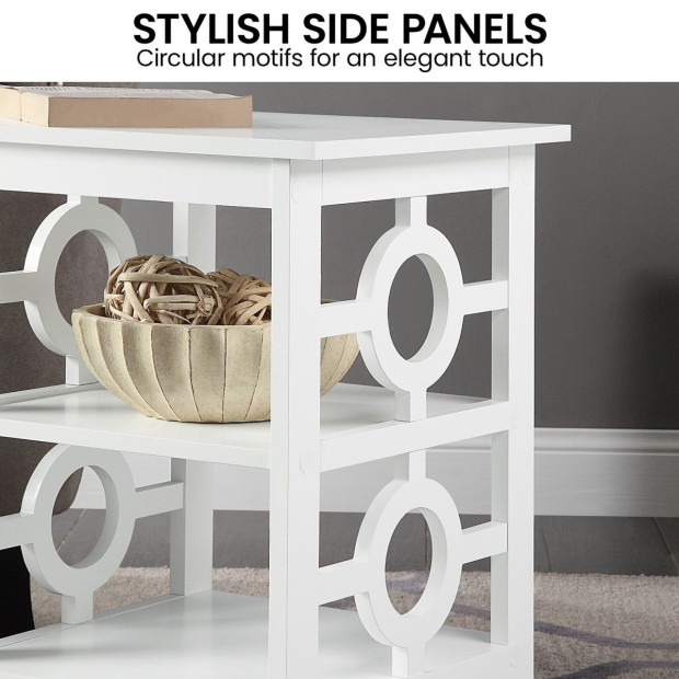 Sarantino Oliver 2-Tier Bedside Table - White Image 7
