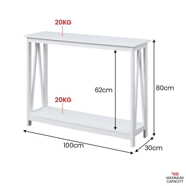 Sarantino Grace A-Frame Console Table in White Image 4