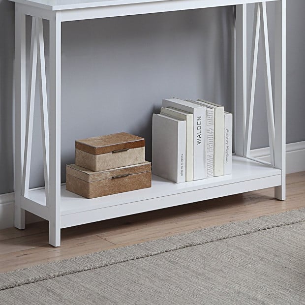 Sarantino Grace A-Frame Console Table in White Image 5