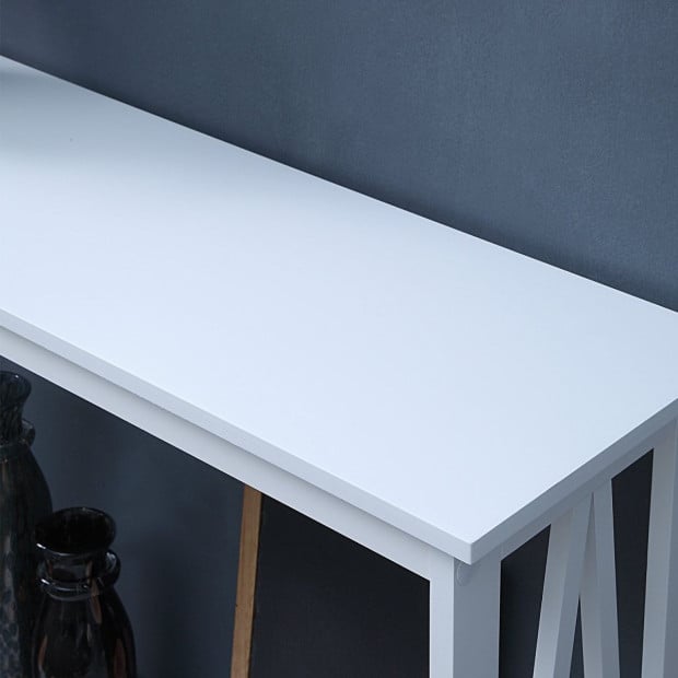 Sarantino Grace A-Frame Console Table in White Image 7