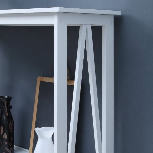 Sarantino Grace A-Frame Console Table in White Image 8