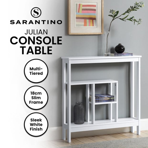 Sarantino Julian Console Table in White Image 11