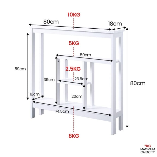 Sarantino Julian Console Table in White Image 3