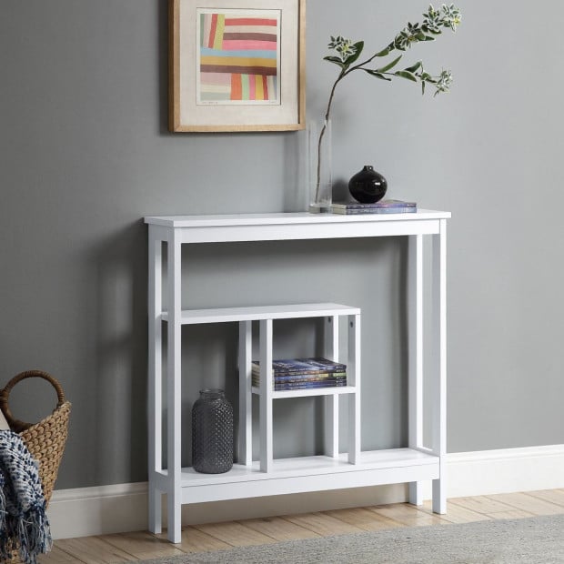 Sarantino Julian Console Table in White Image 10