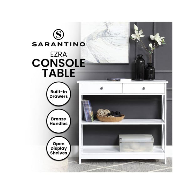 Sarantino Ezra Console Table in White