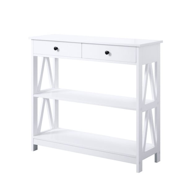 Sarantino Ezra Console Table in White Image 2