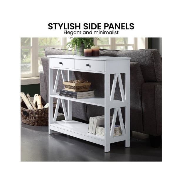 Sarantino Ezra Console Table in White Image 10