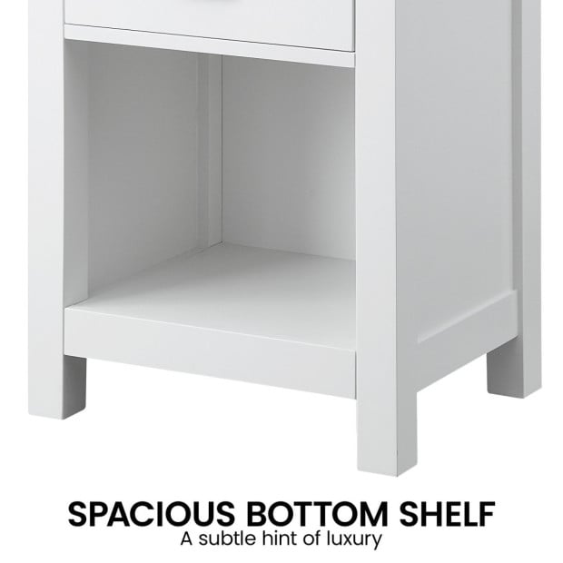 Sarantino Thea Bedside Table - White/Natural Image 7